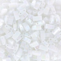 Miyuki half tila 5x2.4mm beads - White pearl ab HTL-471